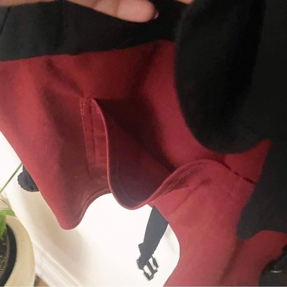 Zara Basic Black Red Color Block Long Sleeve Crew… - image 5